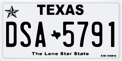 TX license plate DSA5791
