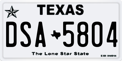 TX license plate DSA5804