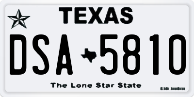 TX license plate DSA5810