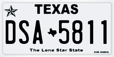TX license plate DSA5811
