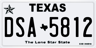 TX license plate DSA5812