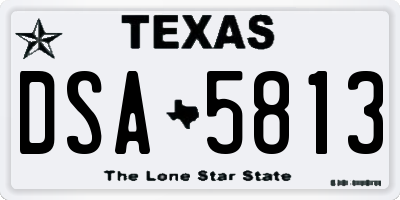 TX license plate DSA5813