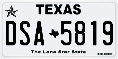 TX license plate DSA5819