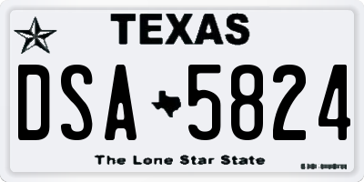 TX license plate DSA5824
