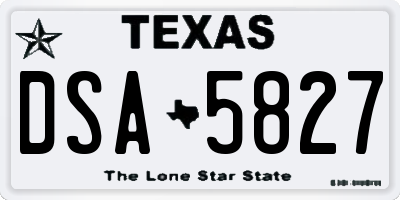 TX license plate DSA5827