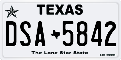 TX license plate DSA5842