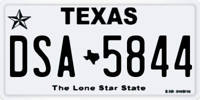 TX license plate DSA5844