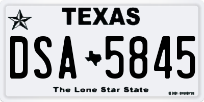 TX license plate DSA5845