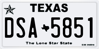 TX license plate DSA5851