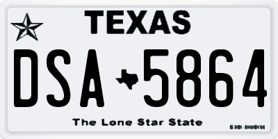 TX license plate DSA5864
