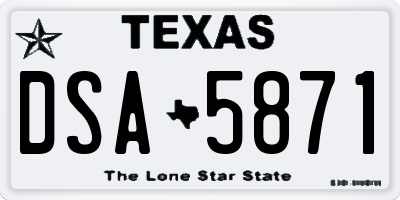 TX license plate DSA5871