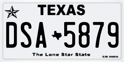 TX license plate DSA5879