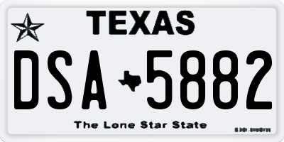 TX license plate DSA5882