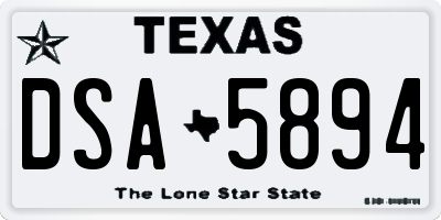 TX license plate DSA5894
