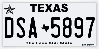 TX license plate DSA5897