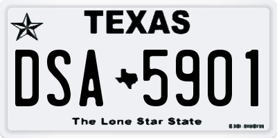 TX license plate DSA5901