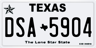 TX license plate DSA5904