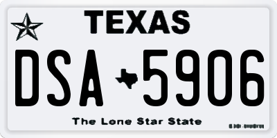 TX license plate DSA5906