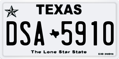 TX license plate DSA5910