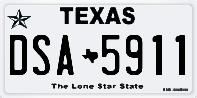 TX license plate DSA5911