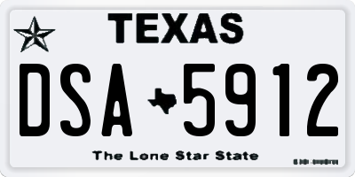 TX license plate DSA5912