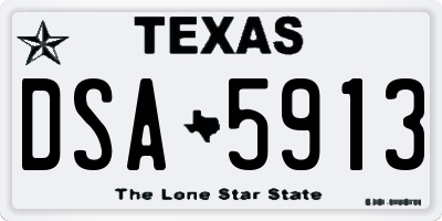 TX license plate DSA5913