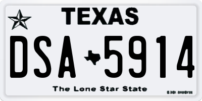 TX license plate DSA5914