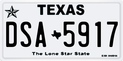 TX license plate DSA5917