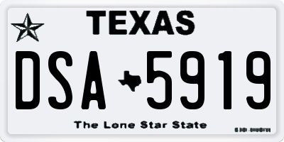 TX license plate DSA5919