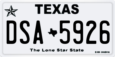 TX license plate DSA5926