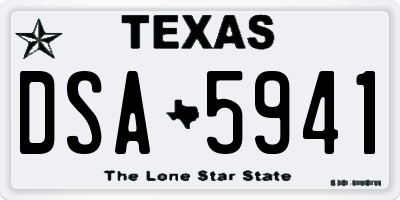 TX license plate DSA5941