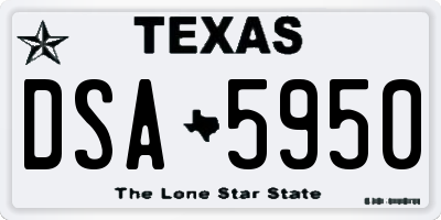 TX license plate DSA5950
