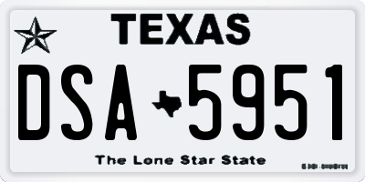 TX license plate DSA5951
