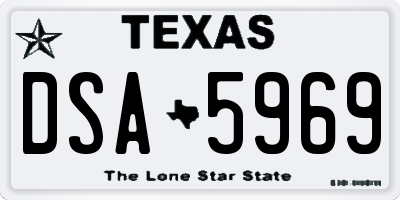 TX license plate DSA5969