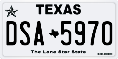 TX license plate DSA5970