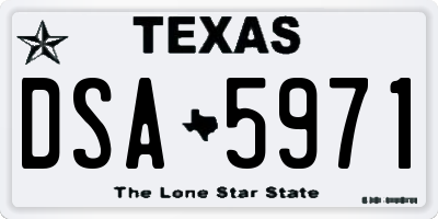 TX license plate DSA5971