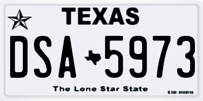 TX license plate DSA5973