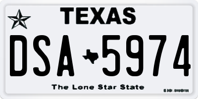 TX license plate DSA5974