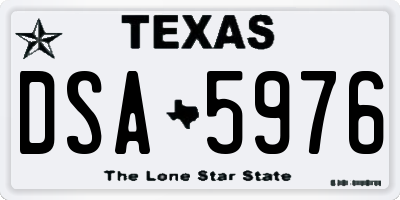 TX license plate DSA5976