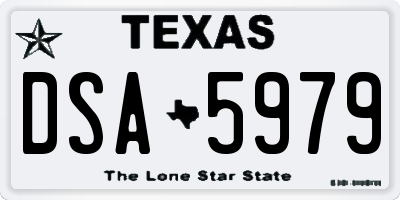 TX license plate DSA5979