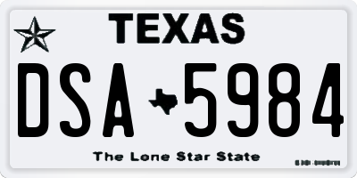 TX license plate DSA5984