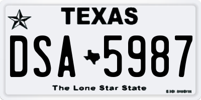 TX license plate DSA5987