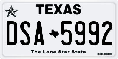 TX license plate DSA5992