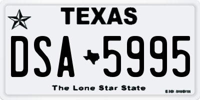 TX license plate DSA5995