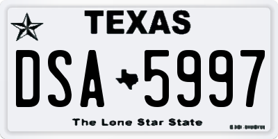 TX license plate DSA5997