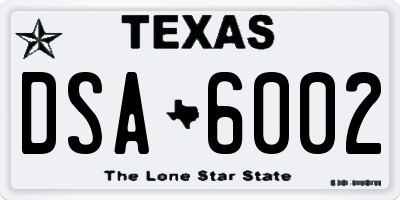 TX license plate DSA6002