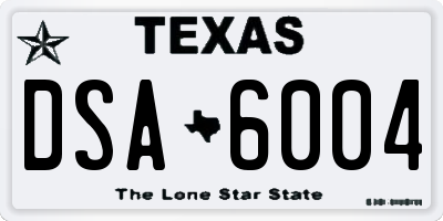 TX license plate DSA6004