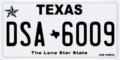 TX license plate DSA6009