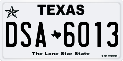 TX license plate DSA6013