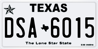 TX license plate DSA6015